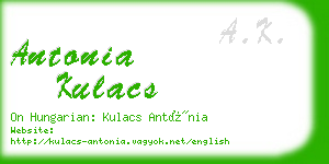 antonia kulacs business card
